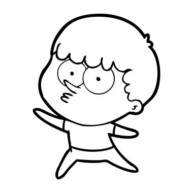 Çizgi film çocuğunun vektör çizimi
