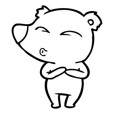 vektör çizim karikatür ayı ıslık