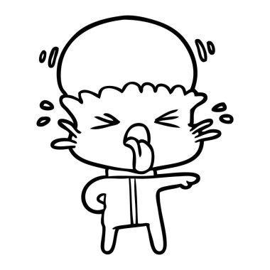 garip karikatür uzaylı işaret