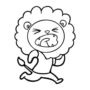 Çizgi film aslanının vektör çizimi
