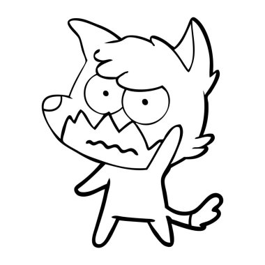 vektör çizim karikatür rahatsız fox