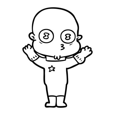 çizgi film garip kel uzay adamı