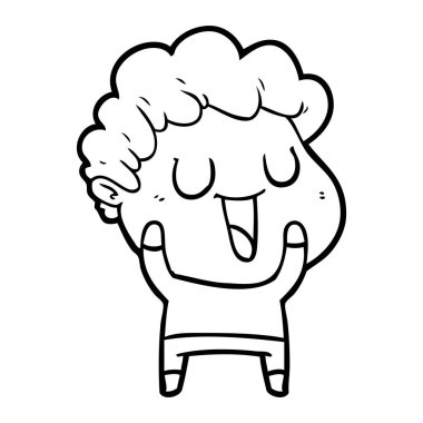 vektör çizim karikatür adam gülen