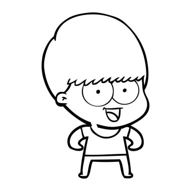 mutlu çizgi film çocuk vektör çizim
