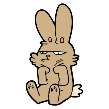  çizgi film huysuz tavşan vektör çizim