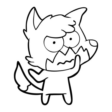 vektör çizim karikatür rahatsız fox