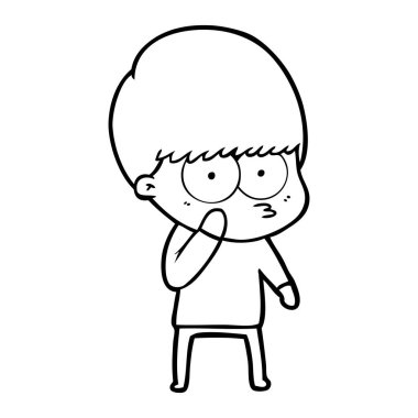 meraklı çizgi film çocuk vektör çizim