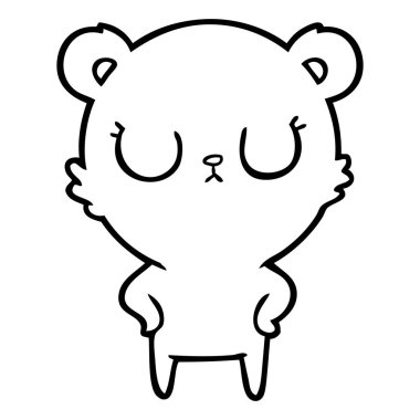 huzurlu karikatür ayı vektör çizim