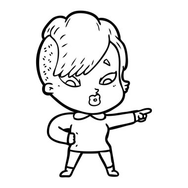 vektör çizim karikatür sürpriz kız