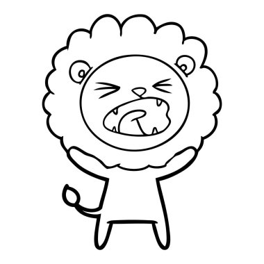 Çizgi film aslanının vektör çizimi