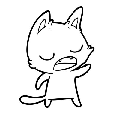 kedi karikatür konuşma vektör çizim