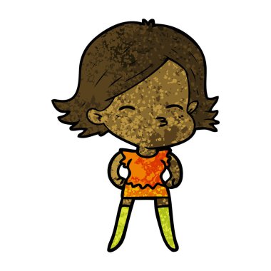 Çizgi filmdeki kadının vektör çizimi