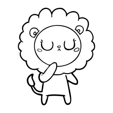 Çizgi film aslanının vektör çizimi