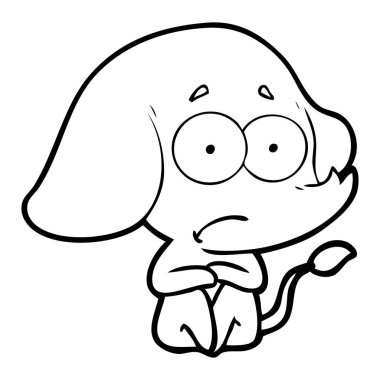 vektör çizim karikatür emin fil