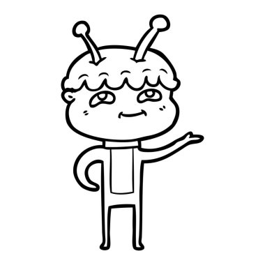 Dostu karikatür spaceman vektör çizim