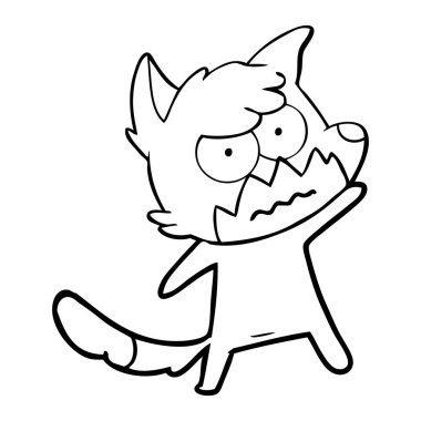 vektör çizim karikatür rahatsız fox