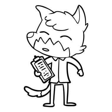 Çizgi film tilkisinin vektör çizimi