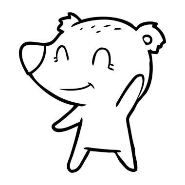 vektör çizim dost ayı çizgi film