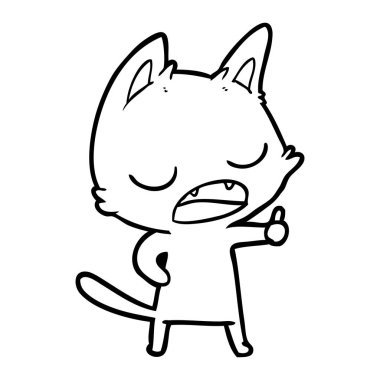 kedi karikatür konuşma vektör çizim