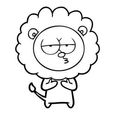 vektör çizim karikatür Yorgun aslan