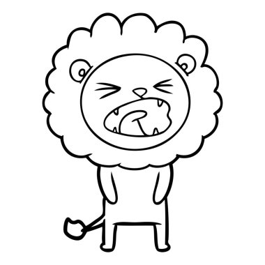 Çizgi film aslanının vektör çizimi
