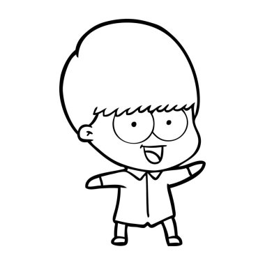 mutlu çizgi film çocuk vektör çizim