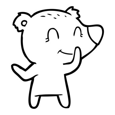 vektör çizim dost ayı çizgi film