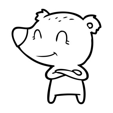 ayı karikatür gülümseyen bir vektör çizim