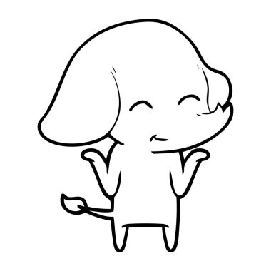 vektör çizim sevimli çizgi fil