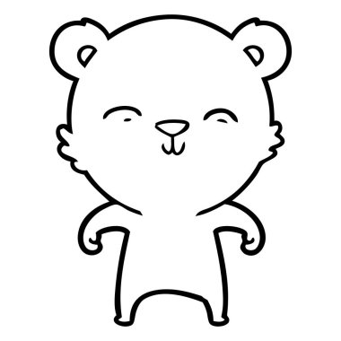 mutlu karikatür ayı vektör çizim