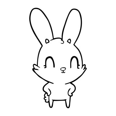 Tatlı çizgi film tavşanının vektör çizimi