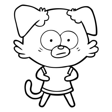 vektör çizim gergin köpek çizgi film