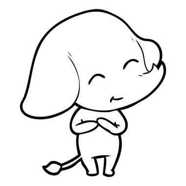 vektör çizim sevimli çizgi fil