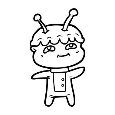 Dostu karikatür spaceman vektör çizim