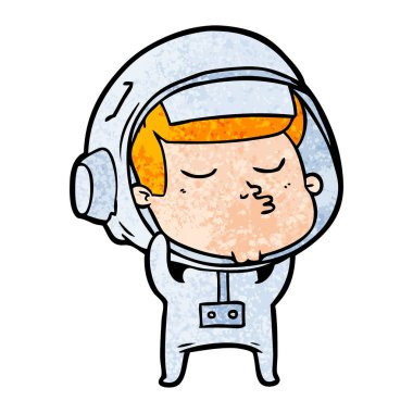 vektör çizim karikatür emin astronot