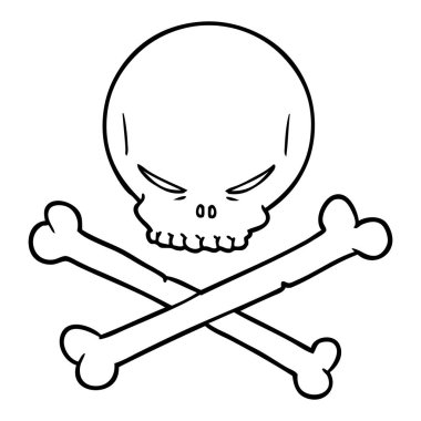 karikatür kafatası ve kemiklerin