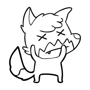 Çizgi film tilkisinin vektör çizimi