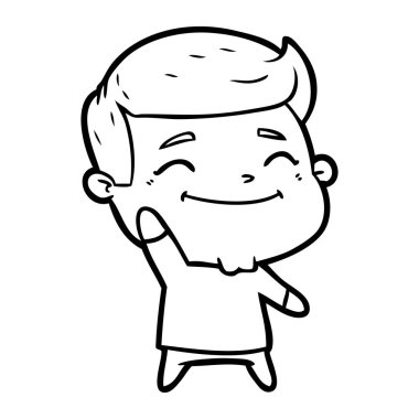 sallayarak mutlu çizgi film adam