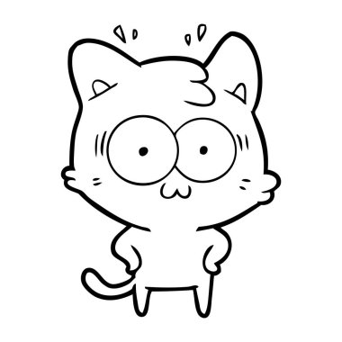 vektör çizim karikatür sürpriz kedi