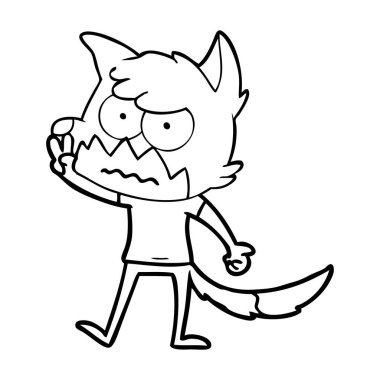 vektör çizim karikatür rahatsız fox