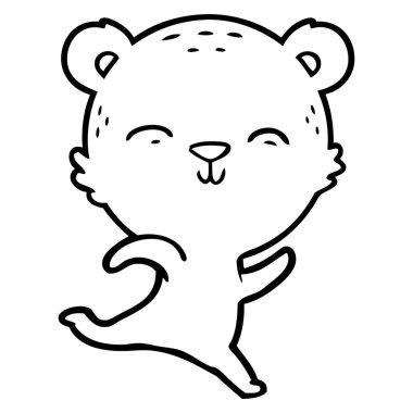 mutlu karikatür ayı vektör çizim