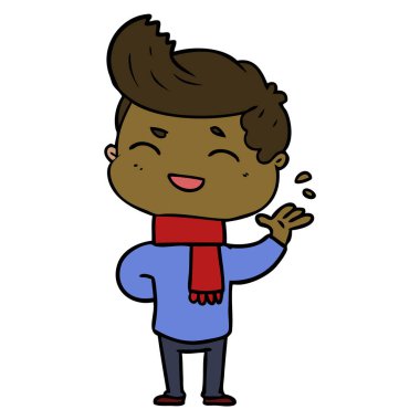 vektör çizim karikatür man gülüyor