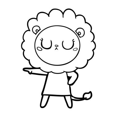 Çizgi film aslanının vektör çizimi