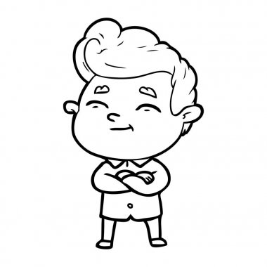 mutlu çizgi film adam vektör çizim