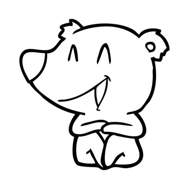  ayı karikatür gülen vektör çizim