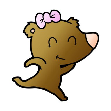 ayı çizgi film karakteri vektör çizim 