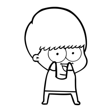 mutlu çizgi film çocuk vektör çizim