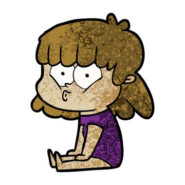 vektör çizim karikatür kız ıslık