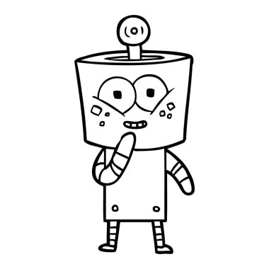 mutlu karikatür robot kıkırdayarak