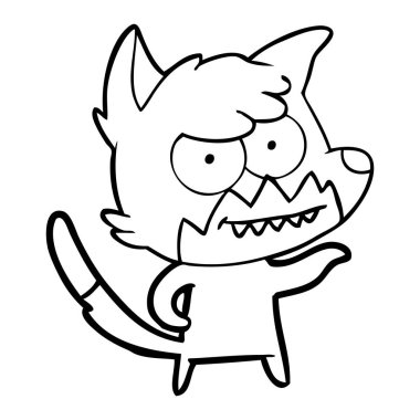 vektör çizim karikatür sırıtan Fox